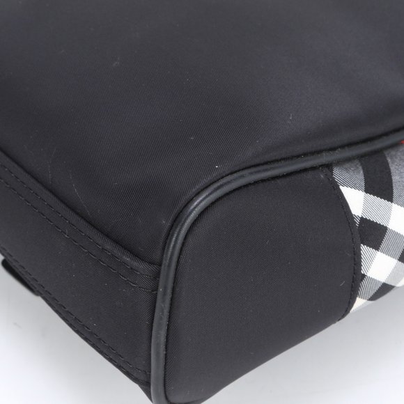 Burberry Check Leather Shoulder Bag Tote Black Men's - Picture 11 of 15